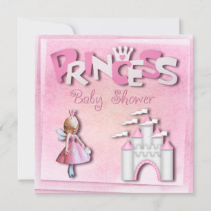 Convites Pink Princess Churrasco de Cupcake & Castelo