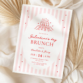 Convites Pink Red Galentine's Party Invitation