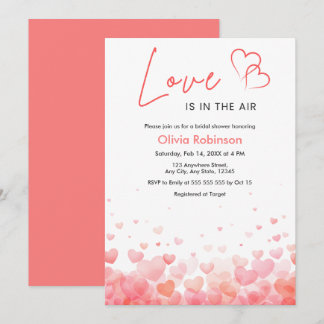 Convites Pink & Red Love is in the Air Bridal Shower 