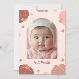 Convites Pink Retro Pumpkin First Birthday Photo Banner