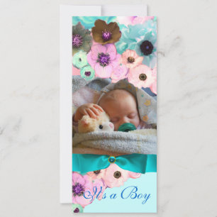 CONVITES PINK ROSES E MONOGRAMA DE FOTO DO ARCO AZUL