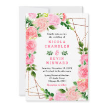 Pink Roses with Foliage Wedding