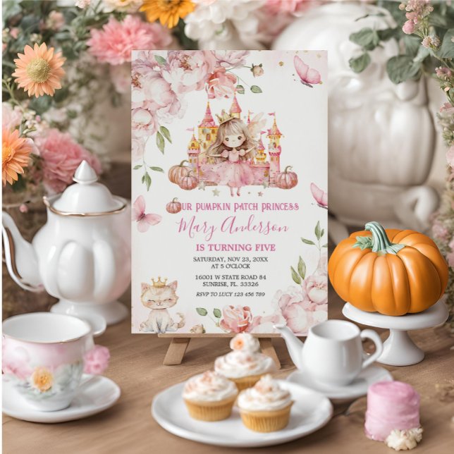 Convites Pink Royal Castle Princess Birthday (Criador carregado)