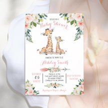Pink Safari Giraffe Girl Baby Shower