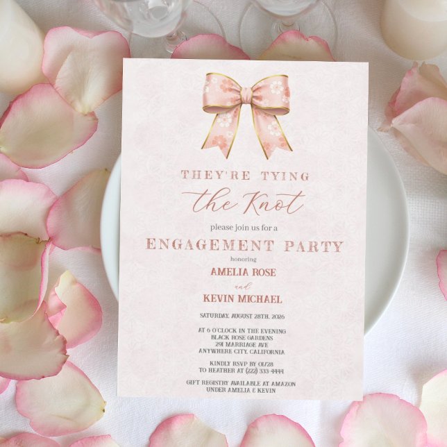 Convites Pink Sakura Ribbon – Japanese-Inspired  (Criador carregado)