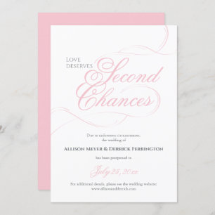 Convites Pink Second Chances Postponment