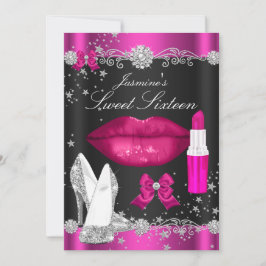 Convites Pink Sparkle Night Sweet 16
