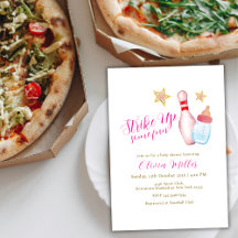 Pink Strike Up Some Fun Bowling Sport Baby Shower 