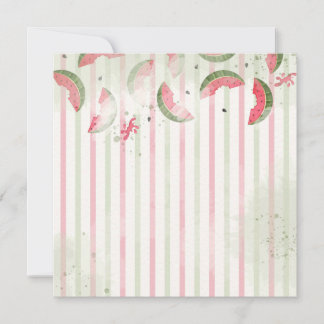 Convites Pink Striped Watermelon First Birthday Party Invit
