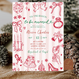 Convites Pink Stripes Whimsical Hand-Drawn Bridal Shower