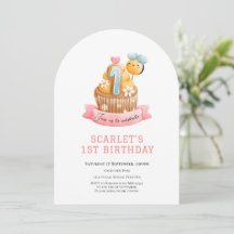 Pink Sunshine Cupcake 1st birthday