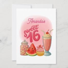 Convites Pink Sweet Sixteen Birthday Invitation