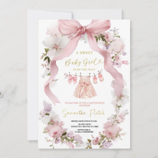 CONVITES PINK  SWEETHEART BABYSHOWER PARTY INVITATION