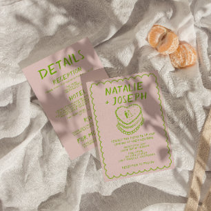 Convites Pink Tudo Em Uma Mão Desenhado Casamento De Quadro