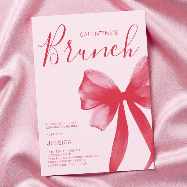 Convites Pink Valentine Watercolor Galentine's Day Brunch (Pink Valentine Watercolor Galentine's Day Brunch Invitation)
