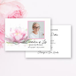 Convites Pink Water Lily Watercolor Celebration of Life