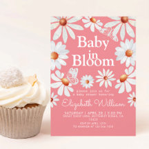 Pink Watercolor Daisy Baby Girl Shower