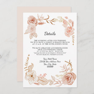 Convites Pink Watercolor Floral Terra Cotta Detalhes no Hot