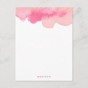 Convites Pink Watercolor Splash Notas de Obrigado