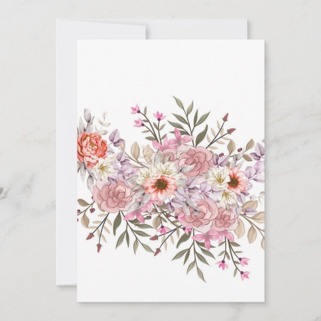 Convites Pink Wedding Bouquet (Frente)