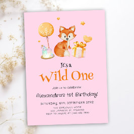 Convites Pink Wild One Baby Girl Primeiro Aniversário