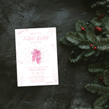 Pink Winter Snowflake Ballerina Baby Shower