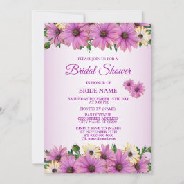 Convites Pink Yellow Floral Rustic Bridal Shower Party