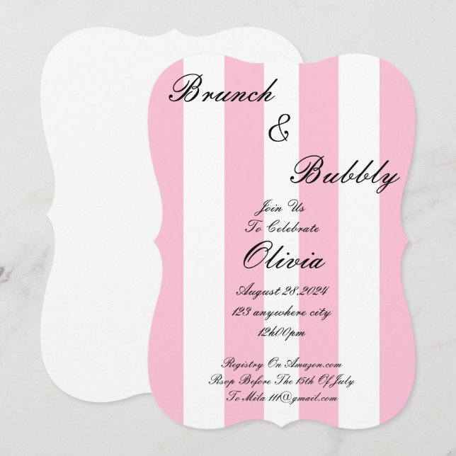 CONVITES PINO DE CHÁ DE PANELA BRUNCH E BUBBLY (Frente/Verso)