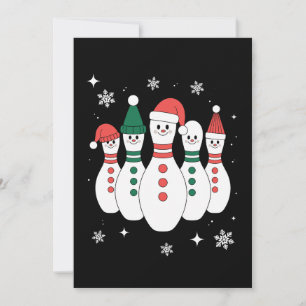 Convites Pinós de Boliche de Natal Boneco de Neve Chapéu do