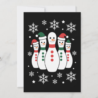 Convites Pinós de Boliche de Natal Boneco de Neve Chapéu do