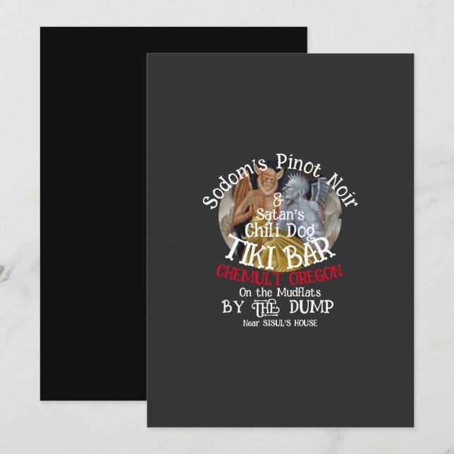 Convites Pinot Noir de Sodoma & Barraca Tiki de Cachorro Qu (Frente/Verso)
