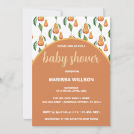 Convites Pintado à mão com Aquarela de Pear Boho