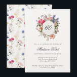 Convites Pintado - Festa de aniversário Floral 60ª<br><div class="desc">Celebre um marco com elegância e estilo usando nosso 60º aniversário de convite floral para aquarelas. Com um design de inspiração botânica, com um belo buquê floral e fontes sofisticadas de caligrafia, este convite é perfeito para uma festa de jardim ou uma celebração de aniversário de verão. Quer você esteja...</div>