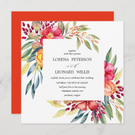 Convites Pintado Flor Moderno Elegante Russo