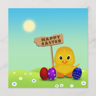 Convites Pintinho Felz pascoa