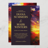 pintura abstrato com um céu colorido. Casamento