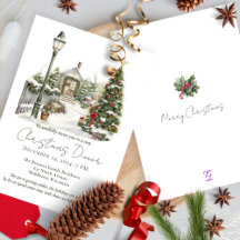 Pintura aquarela de pinheiros floresta natal rústi