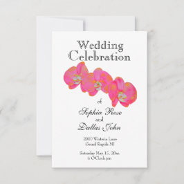 Convites Pintura aquosa rosa elegante Pintura orquídea