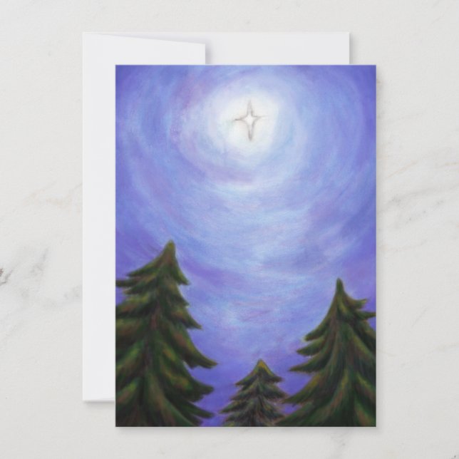 Convites pintura arte natalina estrela do natal brilhando f (Frente)