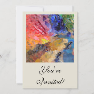 Convites Pintura colorida da paleta do pintor