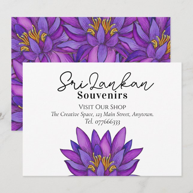 Convites Pintura da Flor do Sri Lanka Lotus (Frente/Verso)