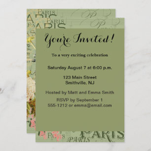 Convites Pintura de Arte Antiquada por Viagem da França de 