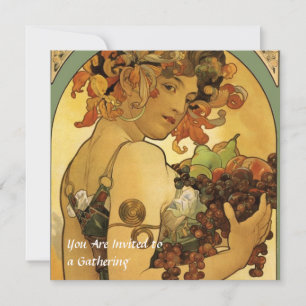Convites Pintura de Fruta Alphonse Mucha