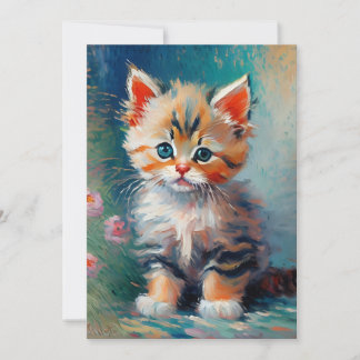Convites Pintura de Gatinho Adorável