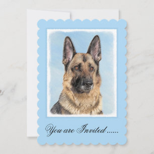 Convites Pintura de German shepherd - Arte de Cachorro Orig