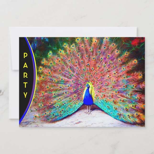 Convites Pintura de Peacock Vintage (Frente)
