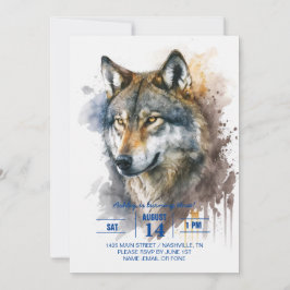 Convites Pintura de Wolf Watercolor