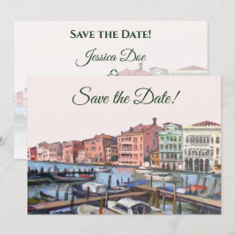 Convites Pintura do Grande Canal, Veneza, Itália Casamento