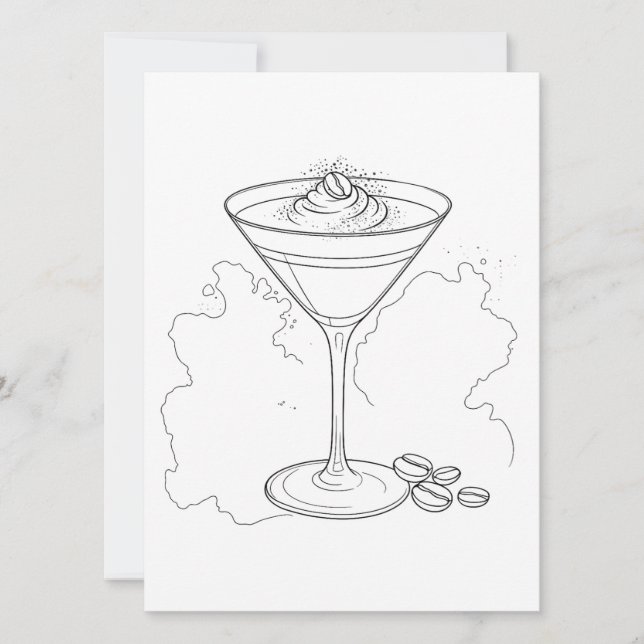 Convites Pintura e Gole de Espresso Martini Imagens (Frente)