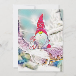 Convites Pintura em aquarela de gnomos na neve 